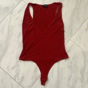 Pretty Little Thing Rust Lowcut Bodysuit